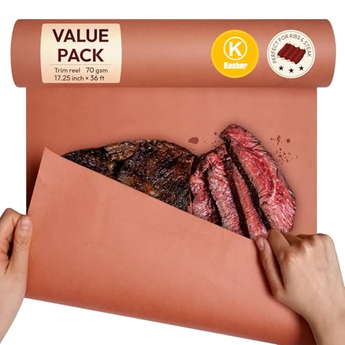 Butcher Paper, Metzgerpapier Pink, BBQ Kraftpapier 45 cm x 11 m - das Original Metzgerpapier für perfekt zubereitete saftige Gerichte - ideal für Langzeitgarung, Smoken und 'Low & Slow' Grillen