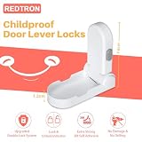 REDTRON Kindersicherung für Türklinken, 2 pack Kindersicherung Tür mit 3M Klebstoff, Türgriffschlösser für Kleinkinder für Schlafzimmer, Badezimmer, kein Werkzeug erforderlich