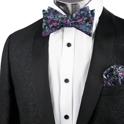 Image of Alizeal Mens 2pcs Floral Pattern Bow Tie Set