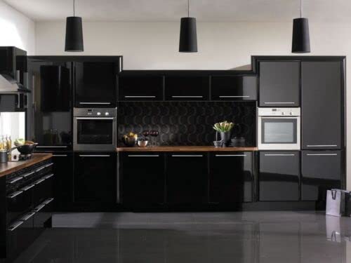 Image of WALLMATE? Black Vinyl Wallpaper Self Adhesive and Removable Peel and Stick Vinyl Contact Paper Easy to Apply Wall Coverings Shelf Home Decorative (18x72 inch, Black Glossy)