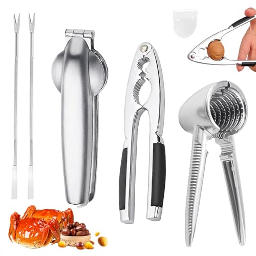2 PCS Schiaccianoci+Castagno Clip, Pinze per Noci, Multifunzione Pinza Castagne, Schiaccianoci in Metallo, Pinza per Castagne, Nut Sheller Tool, Castagna Opener, per Castagne Utensili Cucina