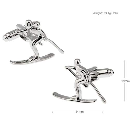 Mancuernillas plateadas clásicas para hombre KnBoB miniatura 5