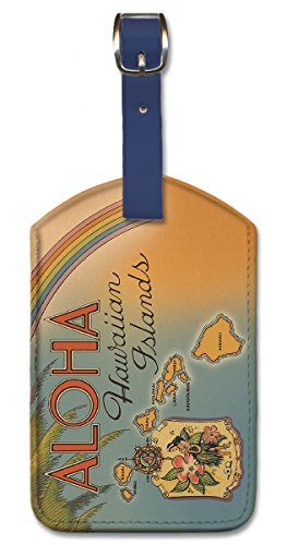 Image of Pacifica Island Art Leatherette Luggage Baggage Tag - Aloha Hawaiian Islands