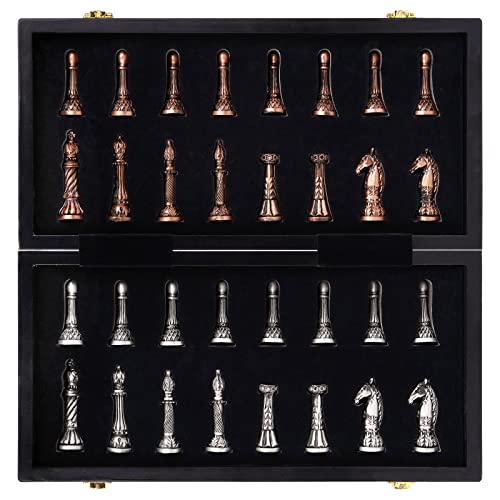 Agirlgle FGCHESS Retro Metal Chess Set For Adults And Kids – Marbling Chess Board thumb #5