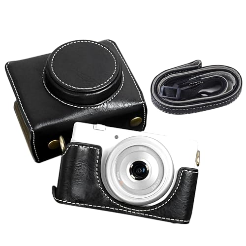 VOVMOEYA Camera Case for Sony ZV-1F/ZV-1 II/ZV-1M2 with Adjustable Shoulder Strap, ZV1F/ZV1II/ZV1M2 PU Leather Case