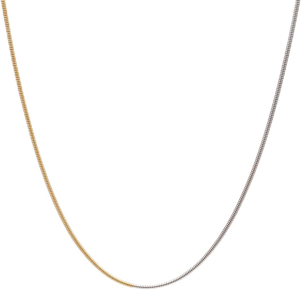 Waterproof Mixed Metal Necklace | Waterproof Jewelry | 18K Gold Plated | Modern PVD coating | Two Tone Necklace | Snake Chain Gold and Silver | Necklace Chain | Dainty Jewelry
