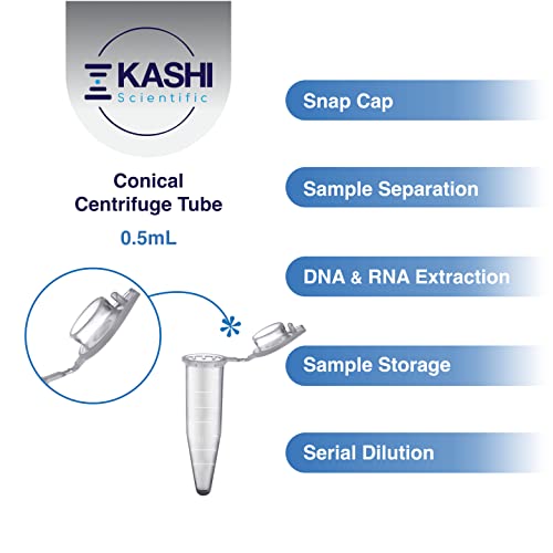 image for Kashi Scientific 0.5mL Clear Snap Cap Microcentrifuge Tube with Gradua