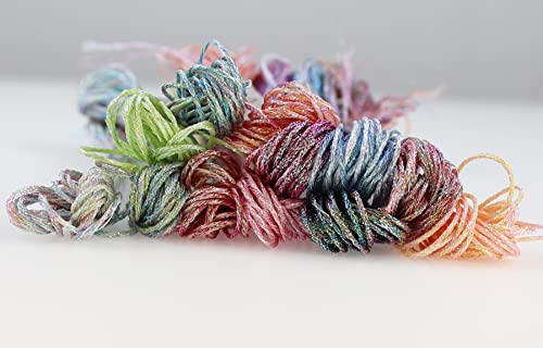 Image of KCS 6-Strand Cross Stitch Metallic Variegated Pearl Shiny Embroidery Floss (12 Skeins # 1)
