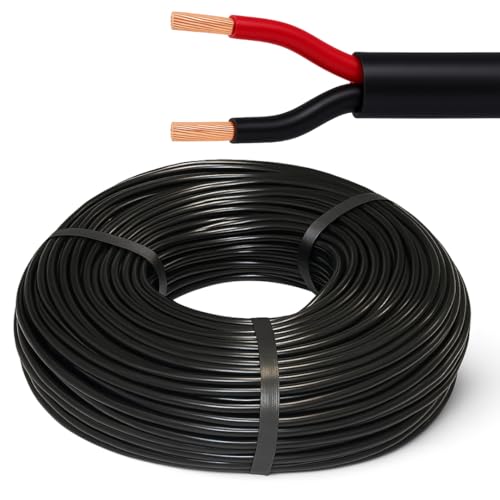 FLRYy Fahrzeugleitung 2-adrig Rund – 12V/24V Kfz Kabel (Rot/Schwarz) | Litzenkabel 2x1,00 mm² flexibel | Auto Stromkabel für Elektrik, Anhänger, Wohnmobil, Modellbau | 10 Meter Ring