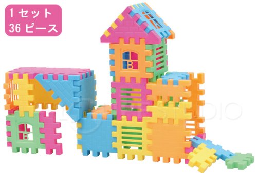 Amazon.co.jp: ブロック ハウスブロック 【1セット36ピース】 知育玩具