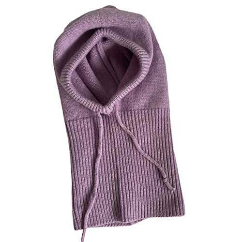 ISOLAY Gorro de lana gruesa para el cuello, gorro de punto, calentador de invierno, regalos de invierno frío para niños, adolescentes/211 (color: morado taro), Púrpura taro, talla única