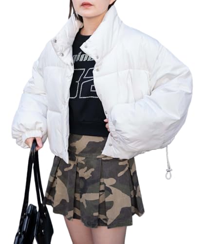 [ウィゴー] パディング ショート ブルゾン アウター 中綿ブルゾン ショートジャケット 服 防寒 カジュアル アウトドア 秋服 冬服 ギフト プレゼント 春 秋 冬 レディース F ホワイト