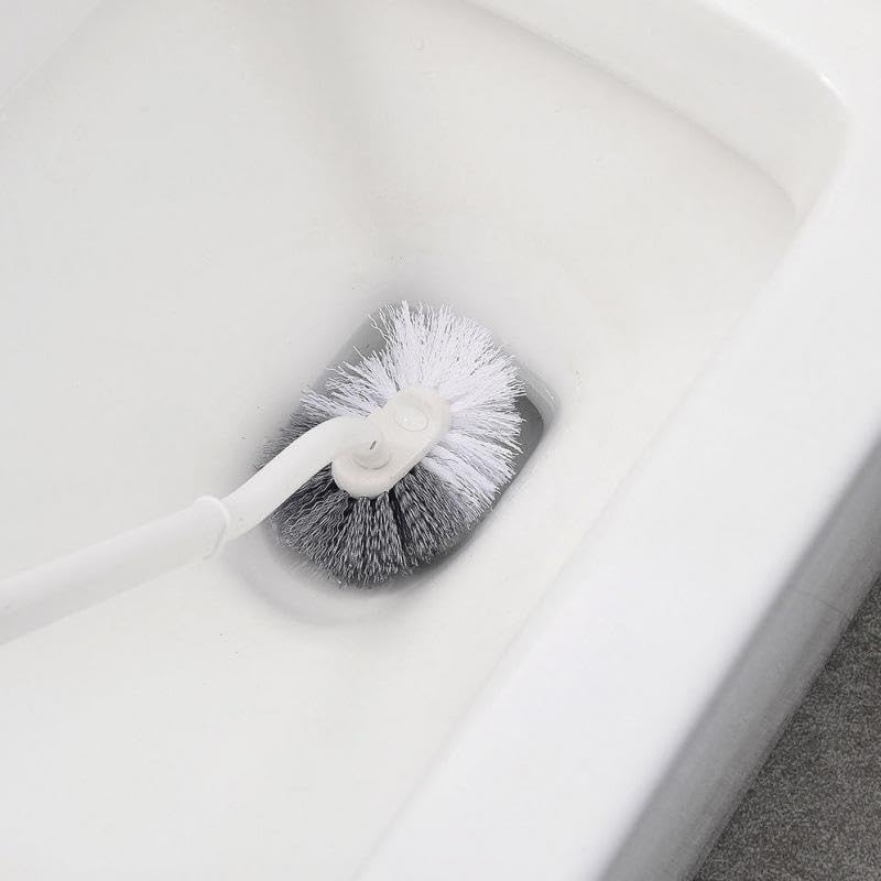 Image of Wall Mounted Bathroom Cleaning Brush Holder Set with Toilet Brush, Long Handle Floor Scrubber, Multi Purpose Cleaning Tools Organize (3 in 1 Toilet Cleaner Brush)