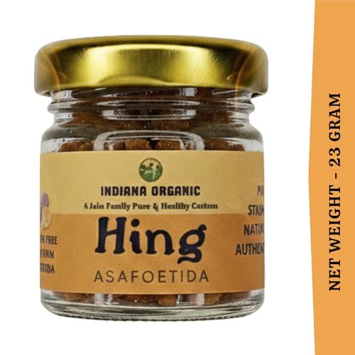 Image of Indiana Organic Hing 23 g whole sabut | trongest Pure Asafoetida| Hing from Uzbekistan | Gluten-Free | No Atta | No Maida | Chemical-Free | Organic | Harvest 2025 - 23 gram | Lab tested as per Elisa method