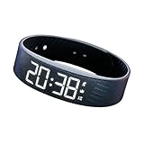 Vibrating Alarm Wristband with 2 Alarm Clocks, Light-Up Display Wrist Alarm Clock Vibrating for Sports Timekeeping and Sleep, Alarm Clock Watch for Students and Sports Enthusiasts (Black)