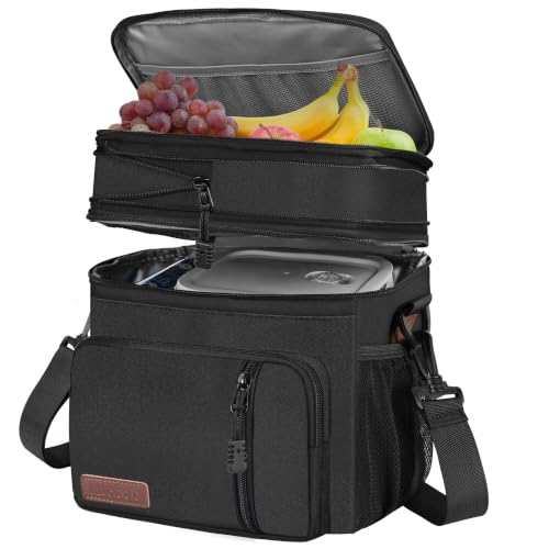 Image of MIYCOO Lunch Bag for Men & Women, Expandable Double Deck Lunch Box, 15L