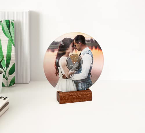 Personalized Vinyl Record Fully Custom, Acrylic Music Plaque, Custom Plaque, Music Award, Best Artist Award, Vinyl Record Plaque 5"X5" (With Wood Base) #TOP7