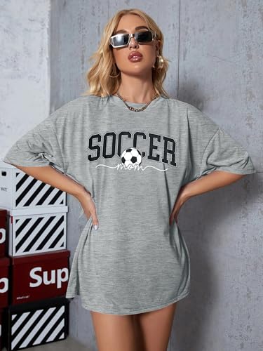 Image of ALLTB Soccer Cup 2026 Shirt Soccer Mom Shirts Women Oversized Football Match Season Jersey Bow T-Shirt Short Sleeve Top