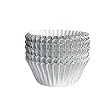 Pinwei 100 Pieces Standard Cupcake Cup Liners, Foil Baking Cups, Foil Cupcake Liners for Baking...