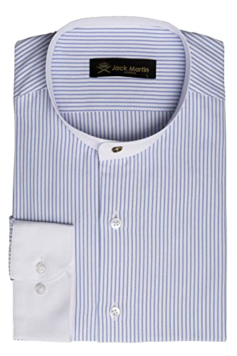 Jack Martin - Chemise à col rayé pour homme - Blinders des années 1920, chemises décontractées et professionnelles, bleu, M Cover