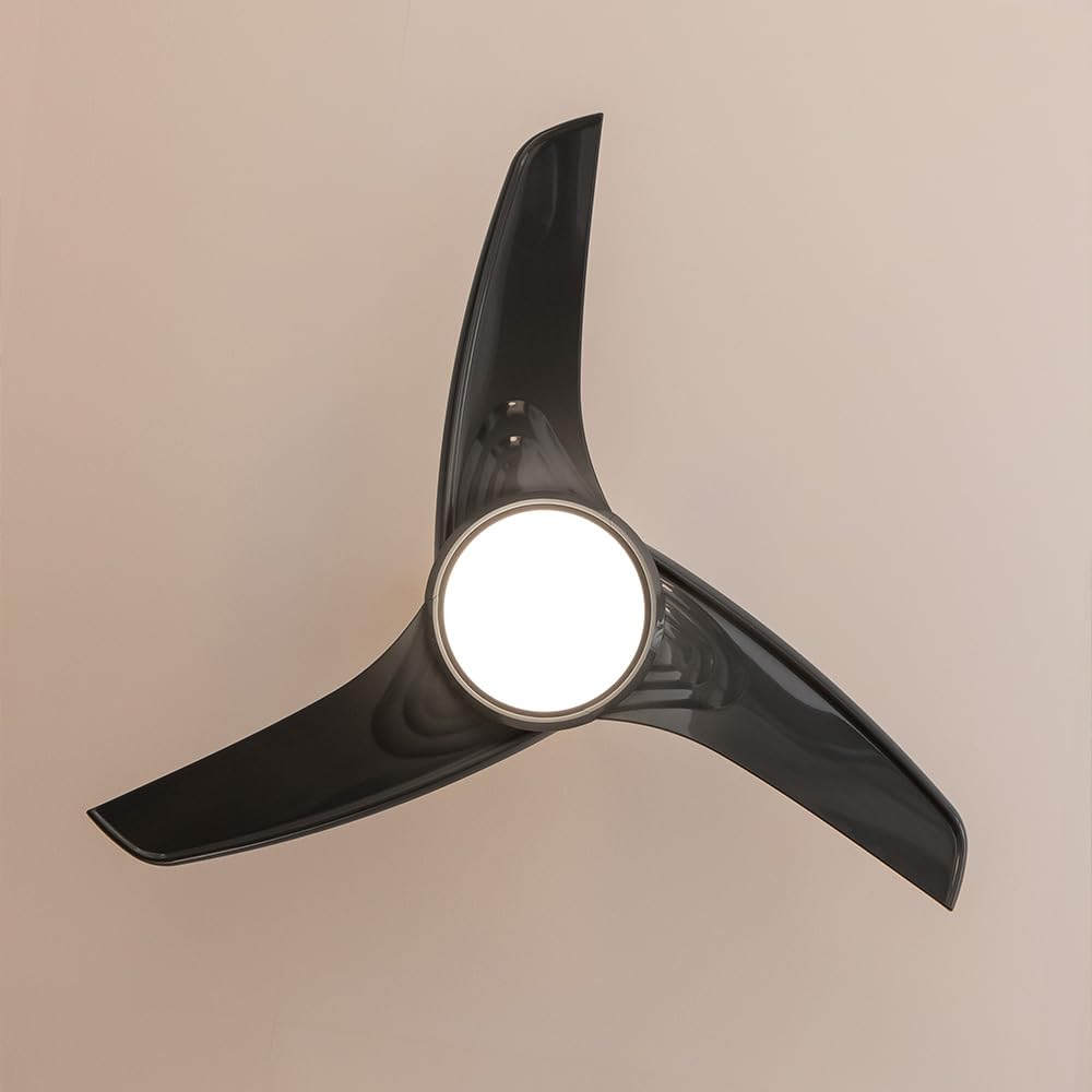 Cecotec Ventilatore da Soffitto con Luce EnergySilence Aero 470. 55 W, Diametro 106 cm, Luce LED, 3 Pale, 3 Velocità, Timer, Funzione Invernale, Telecomando, Design Nero