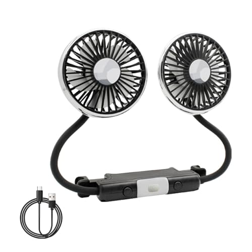Car Fan for Backseat Kids, Adjustable Car Backseat Fan for Baby Rear Facing Back Seat (No Battery) Ytp199 (Black, 16cm)