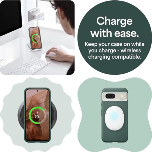 Image of Spigen Cyrill UltraColor | Google Pixel 8a Case | Green Pixel 8a Back Cover | TPU+Poly Carbonate - Kale