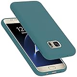 Cadorabo Hülle kompatibel mit Samsung Galaxy S7 Schutzhülle TPU Silikon Case Liquid Design Slim Kratzfest Liquidsilikon Microfaser mit Rundumschutz Case Hülle für Galaxy S7 in Grün