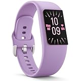FITVII Slim Fitness Trackers, Fitness Watch with 24/7 Heart Rate, Blood Pressure, Blood Oxygen, Stress Monitor, AMOLED Activity Tracker Step Calorie Counter, IP68 Waterproof Smart Watch for Women Men