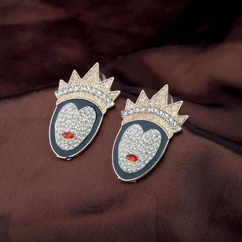 Evil Queen Stud Earrings Rhinestone Villain Gift Villain Queen Jewelry for Halloween Spooky Gift3