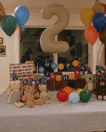 Image of 40 Inch Cream Number 6 Balloon Birthday Party Decorations for Men & Women