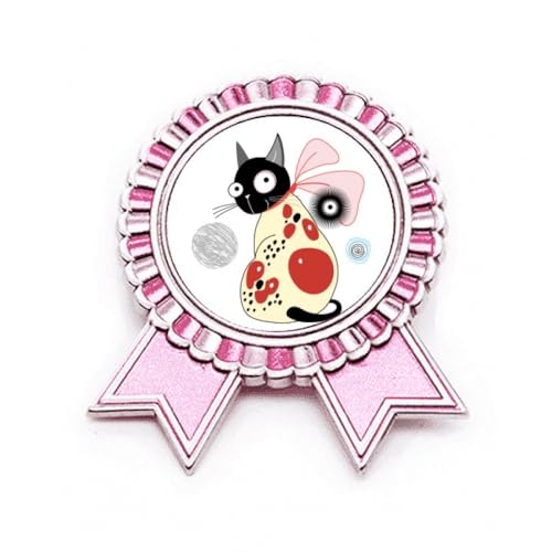 Broche chat rose en métal taille M pour les passionnés d'animaux