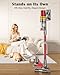 Cordless Vacuum Cleaner, 580W 48Kpa 65Mins Vacuum Cleaners for Home, Self-Standing Stick Vacuum with Auto Scrapping Dust Tech, Low Noise Rechargeable Cordless Vacuum for Hardfloor, Carpets, Pet Hair