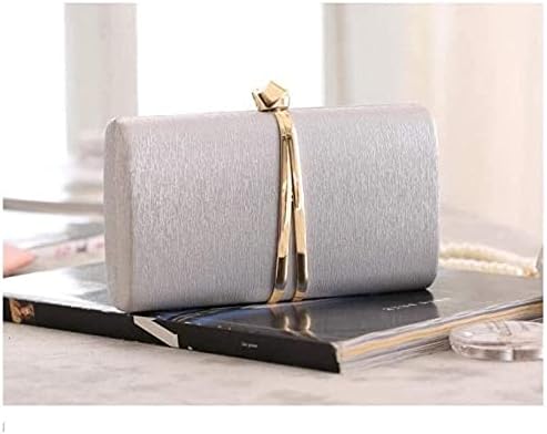 パーティーバッグ 結婚式 バッグ メタルクラッチバッグチェーン斜めの女性の小さな正方形の袋エレガントなドレスバンケットバッグ Color 本物 Silver bt