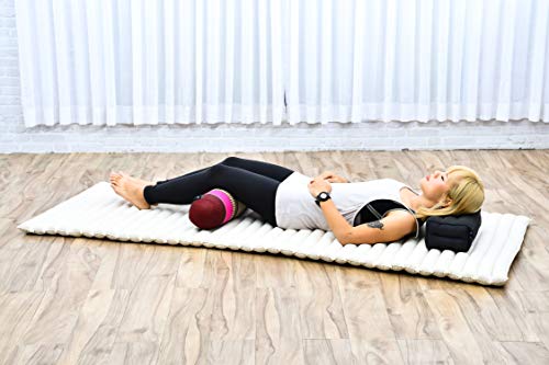 Image of Leewadee Small Yoga Bolster - Shape-Retaining Cervical Neck Roll, Tube Pillow for Comfortable Reading, Kapok Filling, 22 x 6 x 6 inches