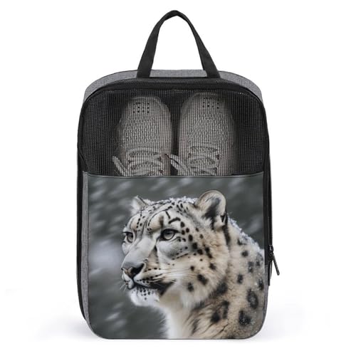 Sac à chaussures imprimé léopard des neiges gris taille unique suspendre