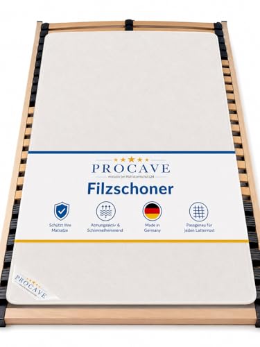PROCAVE, Protector somier Fieltro, Cubre somier Protector, Protector colchón, Transpirable de Fieltro punzonado, Made in Germany, 140x190 cm