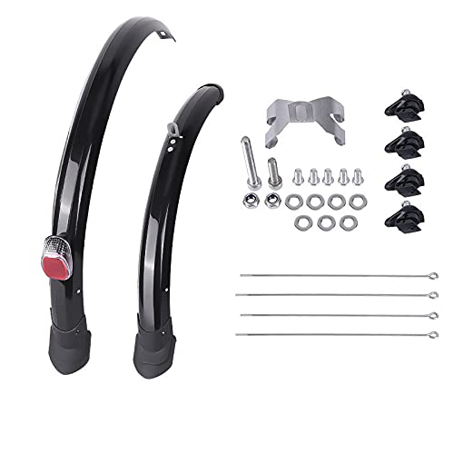 Guardabarros Bicicleta,Guardabarros Mtb Bicicleta plegable de 20 pulgadas Mudguard Fender 2PCS Frontal trasero Ciclismo Bicicleta Bike Guard Mud MTB Alas de bicicleta con luz trasera Accesorios para b