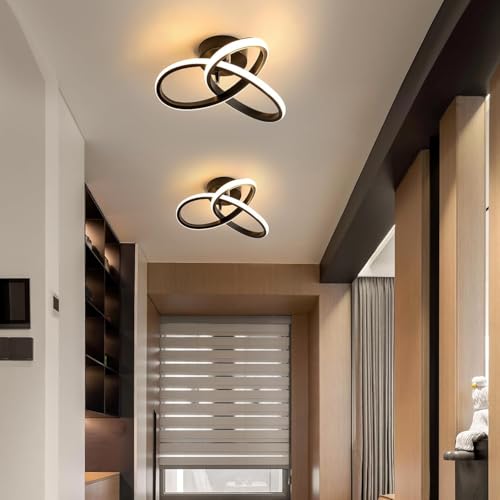 Image of Modern Dimmable LED Ceiling Light | Flush Mount Black Fixture with 3 Color Modes | Adjustable Brightness for Bedroom, Living Room & Dining Room (Ceiling Light (802))