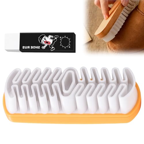 Kit de brosse de chaussures en daim 2pcs brosse de chaussures en daim, Kit de nettoyage polyvalent pour le cuir, Comprend une brosse de nettoyage en daim et...