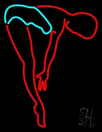 The Sign Store N105-0895 Girl Posing for Jumping in Swimming Pool Neon Sign44; 24 x 3 x 31 in.