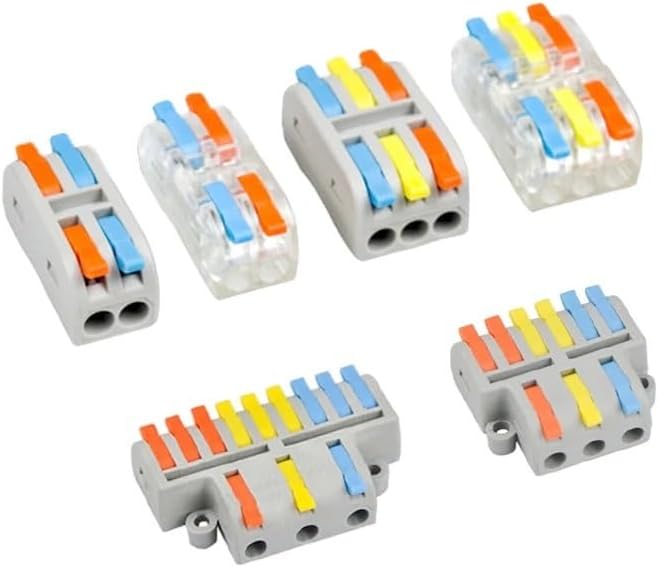 Fast Wire Connector Compact Splitter Lamp Wiring Cable Connector Push-in Conductor Terminal Block(93M-A,10 PCS)