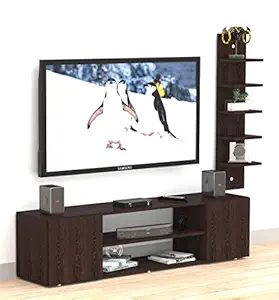 Redwud Elina Engineered Wood TV Entertainment Unit | TV Cabinet | Floor Standing TV Unit | TV Stand | TV Unit for Living Room (White) - Ideal for Upto 52