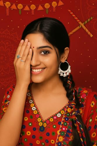 Image of Premium Oxidized Jhumki Earrings for Women | Chunky Long Ghungroo | Bridal Dulhan Temple Jewelry | Anti Tarnish Hypoallergenic Festive Earrings for Navratri, Garba, Dandiya, Diwali ,Wedding