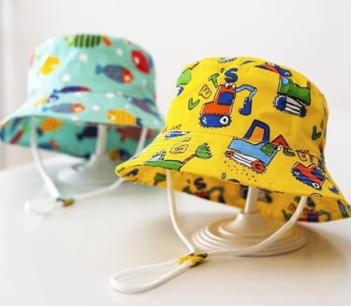 Baby Kids Sun Hat - Toddler Bucket Hats Summer UPF 50+ Sun Protective Beach Hats Wide Brim Outdoor Camping Hat for Boys Girls4