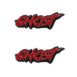 2PCS Ghost Car Emblem Gothic Horror Font Style 3D Badge Sticker Waterproof Vinyl Emblem Car Symbol for Car, Truck, Motorcycle, Helmet (Red Black)