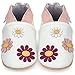 Juicy Bumbles Chaussures Bébé - Chaussons Bébé Cuir Souple - Pâquerettes 12-18 Mois