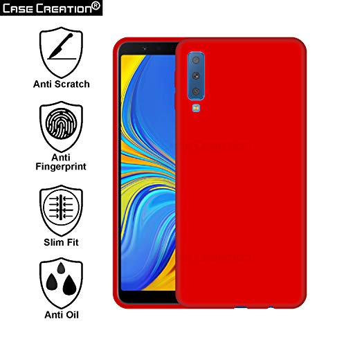 Image of Case Creation Luxurious OG Series for Samsung A7 2018 Case Cover,Anti-Dirty Slim Case Frosted Matte Cute Candy TPU Raised Bezel (Splash of Color) Back Cover for Samsung Galaxy A7 (2018) -Wine Red