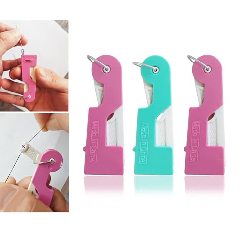 Automatic Needle Threader Girlsvorlsvi 3PCS Hand Sewing Tools for Embroidery Cross Stitch Quilting (Random Colors) - Thickened Version DIY Craft Accessories