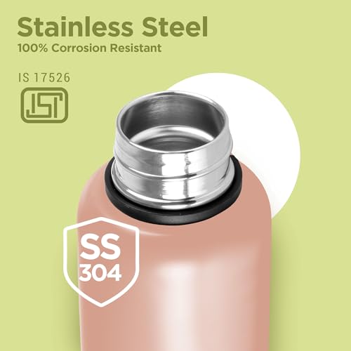 Image of Milton Aura 1000 Thermosteel Water Bottle, 24 Hr Hot and Cold I Leak Proof Lid, ISI Certified I Vacuum Insulated I for Office, Gym, School I Beige